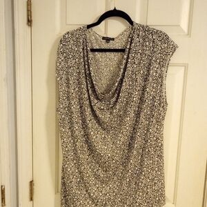 Lane Bryant Monochrome Leaf Print Top